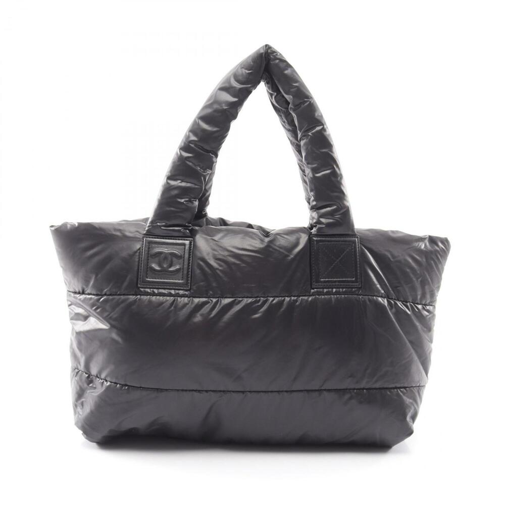 Chanel Coco Cocoon MM Tote Bag Handbag Nylon Women's Black